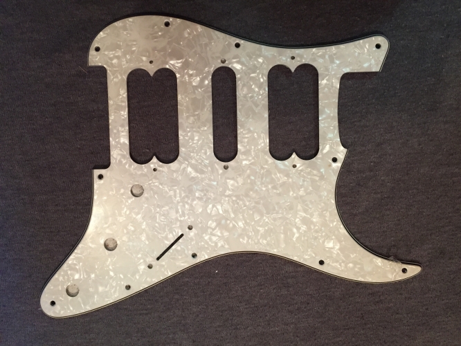 BRAND NEW Pearl Silver White 3 Ply HSH Scratchplate/Pickguard with Protective Film and Silver Conductive