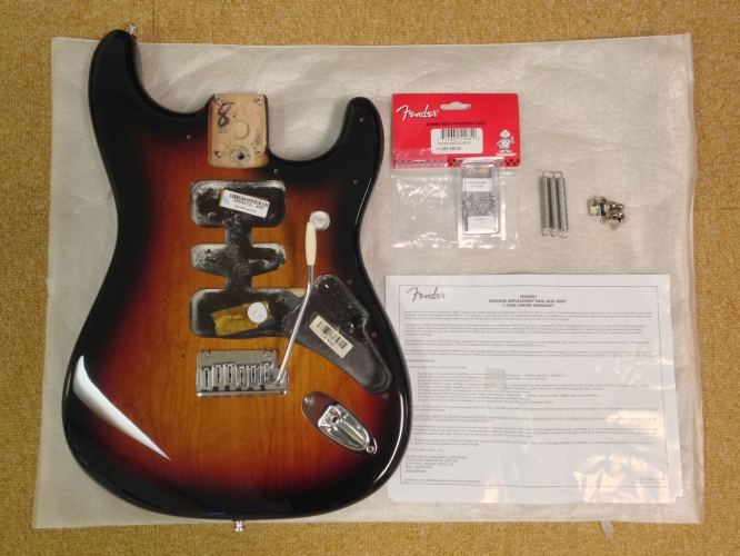 Original 2011 American Standard Fender Stratocaster Guitar Body 3 Tone Sunburst