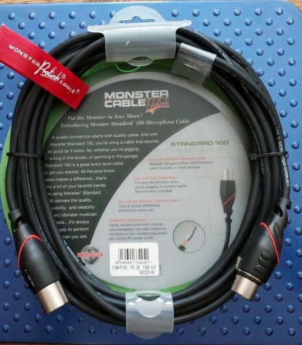 Monster Prolink Standard 100 XLR Microphone Cable with Velcro tidy Strap