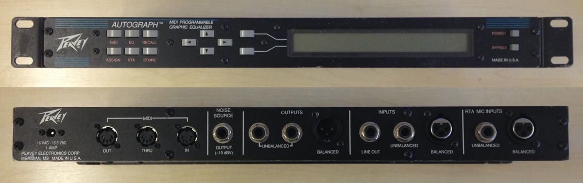 PEAVEY AUTOGRAPH MIDI PROGRAMMABLE GRAPHIC EQUALIZER