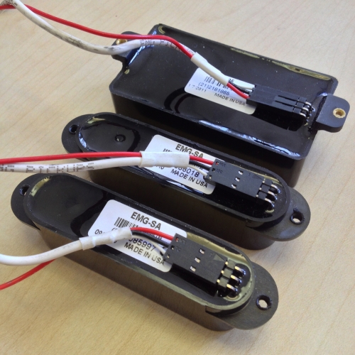 EMG SA/SA/85 HSS Strat Solderless Pickup Set - Black