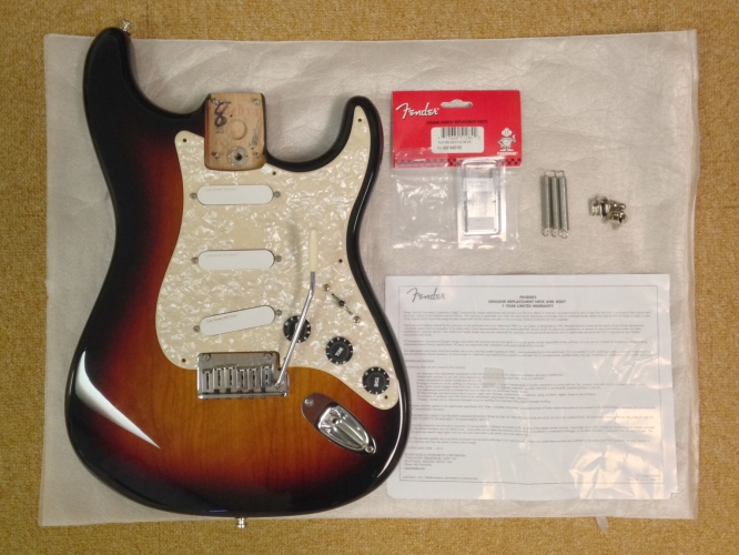 Original 2011 American Standard Fender Stratocaster Guitar Body 3 Tone Sunburst