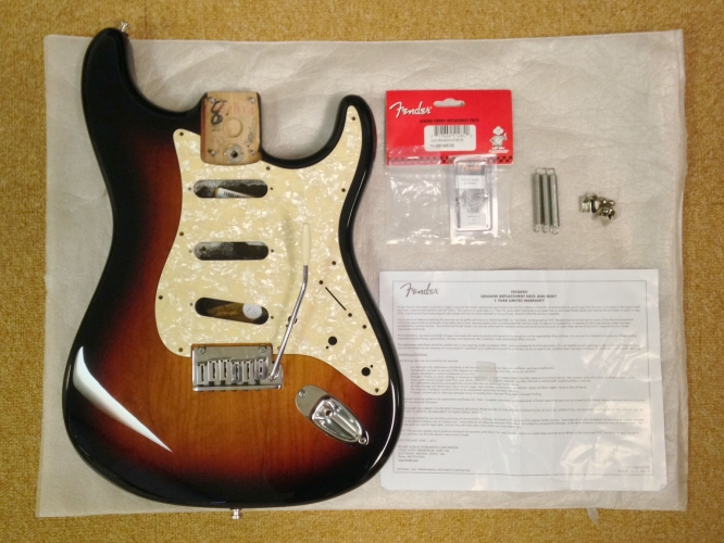 Original 2011 American Standard Fender Stratocaster Guitar Body 3 Tone Sunburst