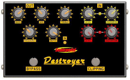 Sonicpedal Destroyer Model C OD/Distortion Combo Effect Pedal