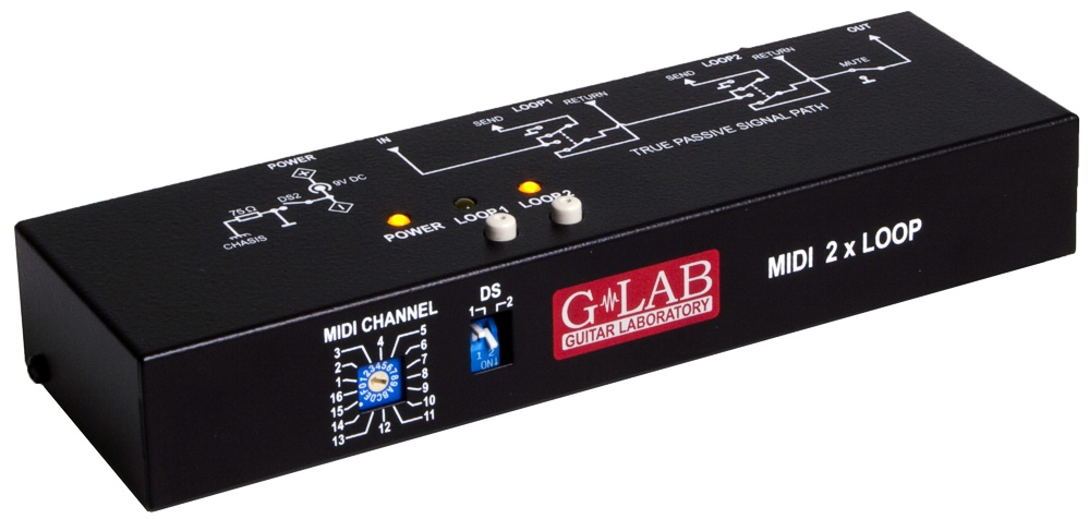 G-LAB MIDI 2 X LOOP M2L - GUITAR LOOP SWITCHER WITH UK POWER SUPPLY
