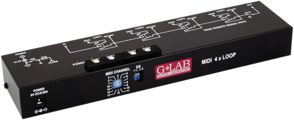 G-LAB MIDI 4 X LOOP M4L - GUITAR LOOP SWITCHER WITH UK POWER SUPPLY